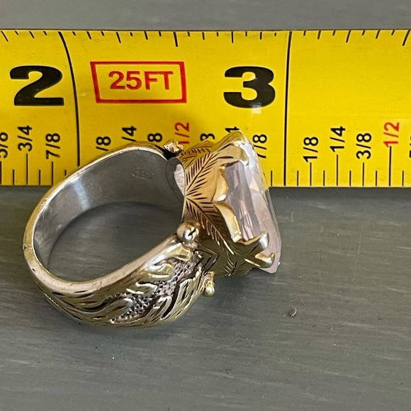 🌟 White Topaz Sterling Silver Statement Ring - Picture 10 of 11